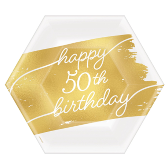 Image sur 50th GOLDEN AGE BIRTHDAY - 7"  HEXAGON PLATES