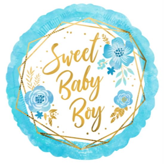 Picture of 18" FOIL - SWEET BABY BOY FLORAL