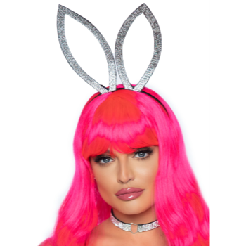 Image de BUNNY EAR HEADBAND AND HEART CHOKER - SILVER