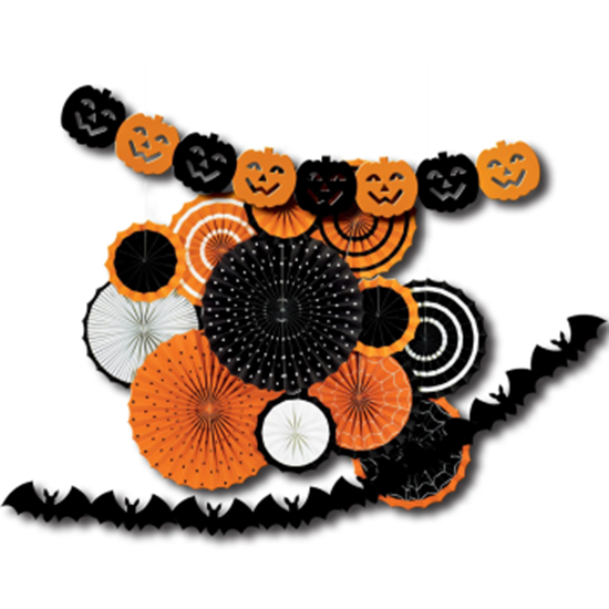 Picture of HALLOWEEN  ORANGE AND BLACK DECORATING KIT