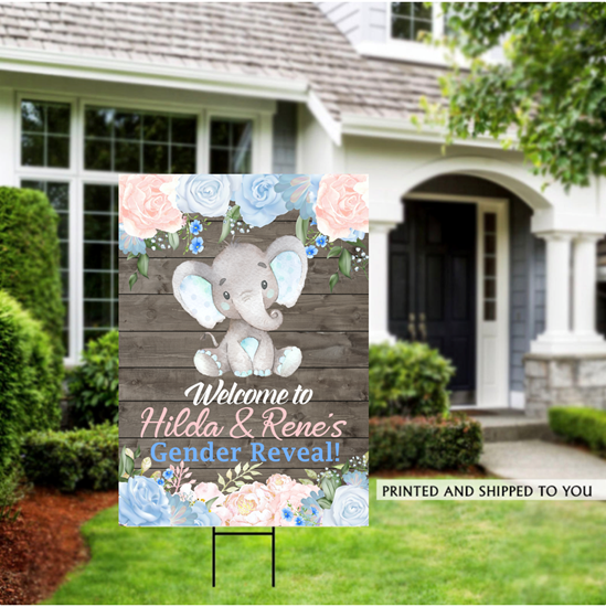 Image sur LAWN YARD SIGN - BABY GENDER REVEAL - PERSONALIZED