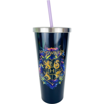 Picture of HARRY POTTER - HOGWARTS STAINLESS STEEL LARGE CUP WITH STRAW