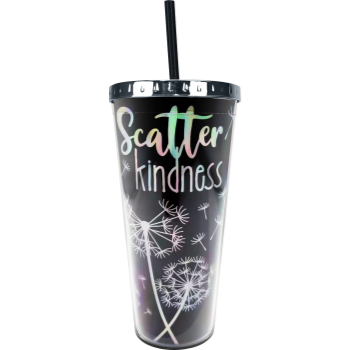 Picture of SCATTER KINDNESS LARGE CUP WITH STRAW