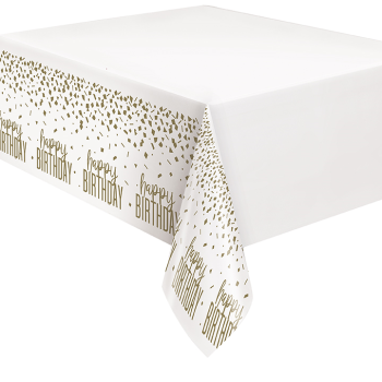 Picture of TABLEWARE - CONFETTI GOLD BIRTHDAY  PLASTIC TABLE COVER