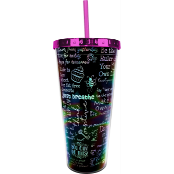 Picture of YAY FOIL LARGE CUP WITH STRAW