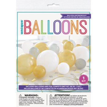 Image de BALLOON TABLE GARLAND KIT - SILVER, GOLD AND WHITE