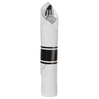 Image de BLACK PREMIUM ROLLED CUTLERY SET