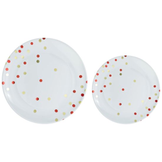 PartyMart. RED DOTS MULTI PACK PREMIUM PLASTIC PLATES