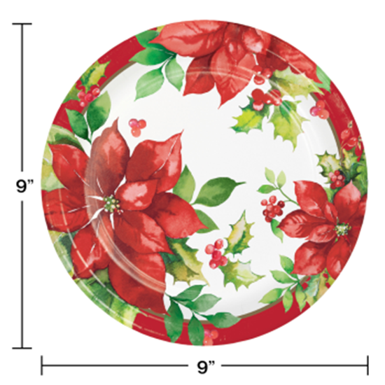 Picture of TABLEWARE - PERFECT POINSETTIA 9" PLATES