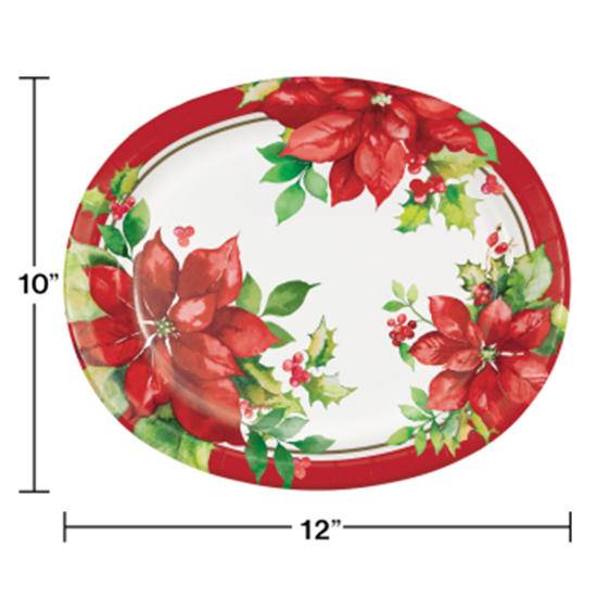Image sur TABLEWARE - PERFECT POINSETTIA OVAL PLATES