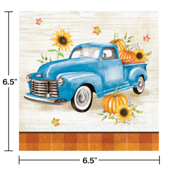 Picture of TABLEWARE - HARVEST TRUCK LUNCHEON NAPKINS
