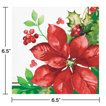 Picture of TABLEWARE - PERFECT POINSETTIA LUNCHEON NAPKINS
