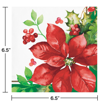 Image de TABLEWARE - PERFECT POINSETTIA LUNCHEON NAPKINS