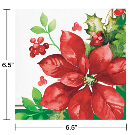 Image sur TABLEWARE - PERFECT POINSETTIA LUNCHEON NAPKINS