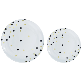 Image de BLACK DOTS MULTI PACK PREMIUM PLASTIC PLATES 