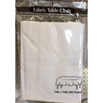 Picture of WHITE - 56" X 110" FABRIC TABLE COVER
