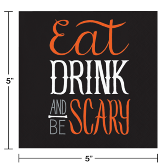 Picture of TABLEWARE - EAT DRINK BE SCARY BEVERAGE NAPKINS
