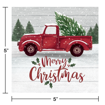 Image de TABLEWARE - FARMHOUSE CHRISTMAS BEVERAGE NAPKINS