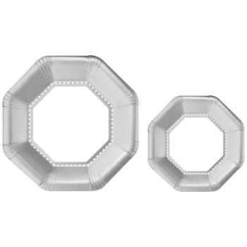 Image de SILVER MULTI PACK PREMIUM OCTAGONAL PAPER PLATES 