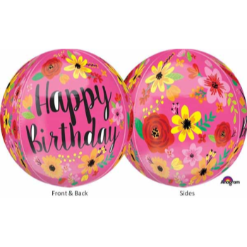 Picture of HAPPY BIRTHDAY FLORAL ORBZ BALLOON 