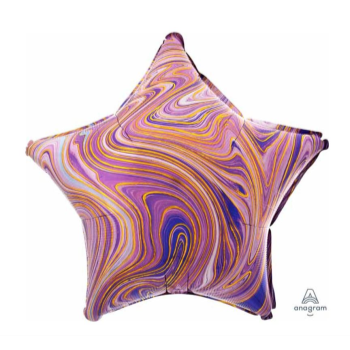 Picture of 18" FOIL - PURPLE MARBLE STAR