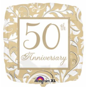 Picture of 18" FOIL - 50TH ANNIVERSARY SQUARE