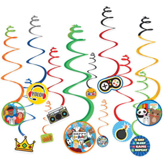 Picture of PARTY TOWN "INSPIRED BY ROBLOX" SWIRL DECORATIONS