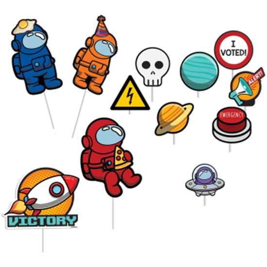 Picture of SPIES IN SPACE " INSPIRED BY AMONG US " CUPCAKE TOPPER KIT