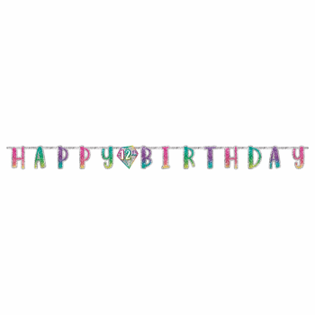 Picture of SPARKLE JUMBO ADD AN AGE LETTER BANNER - RAINBOW