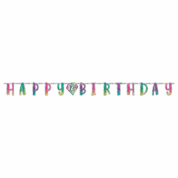 Image de SPARKLE JUMBO ADD AN AGE LETTER BANNER - RAINBOW