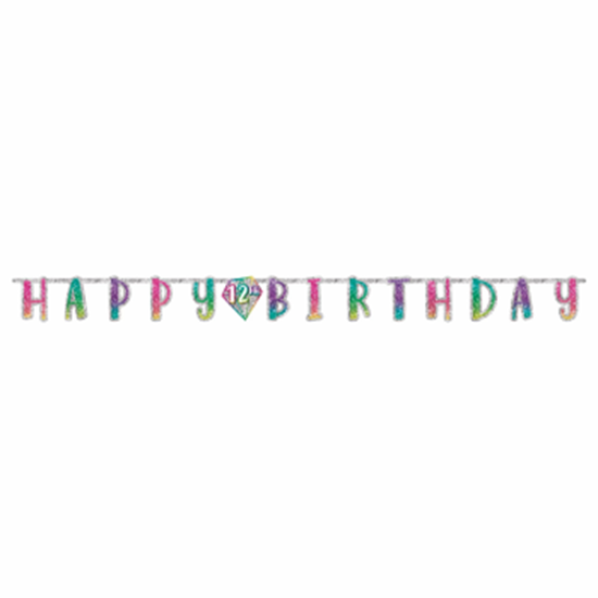 Image sur SPARKLE JUMBO ADD AN AGE LETTER BANNER - RAINBOW