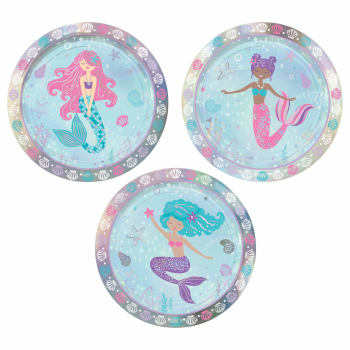 Image de SHIMMERING MERMAIDS - 7"  ASSORTED IRIDESCENT PLATE