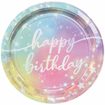 Picture of LUMINOUS - 7" IRIDESCENT PLATES - HAPPY BIRTHDAY