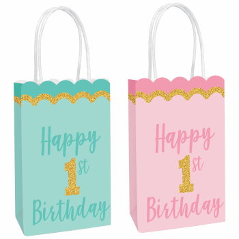 Picture of 1ST BIRTHDAY GLITTER KRAFT BAG