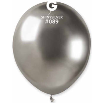 Picture of 5" SHINY SILVER LATEX BALLOONS - GEMAR