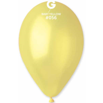 Picture of 11" METALLIC BABY YELLOW LATEX BALLOONS - GEMAR