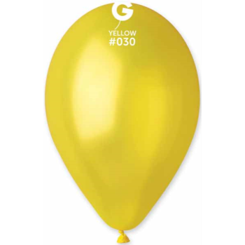 Image de 11" METALLIC YELLOW LATEX BALLOONS - GEMAR