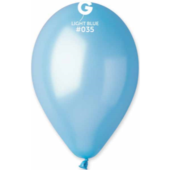 Picture of 11" METALLIC LT BLUE LATEX BALLOONS - GEMAR