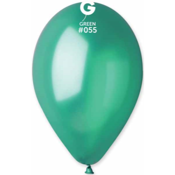 Image de 11" METALLIC GREEN LATEX BALLOONS - GEMAR