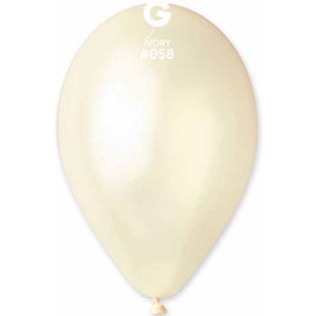 Image de 11" METALLIC IVORY LATEX BALLOONS - GEMAR