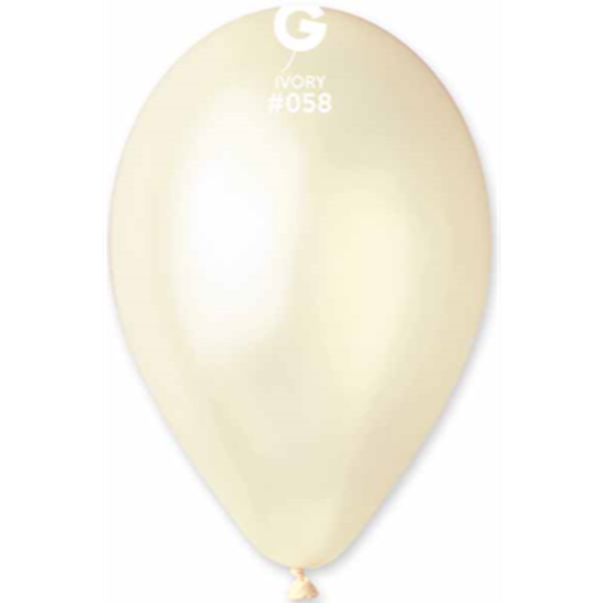 Picture of 11" METALLIC IVORY LATEX BALLOONS - GEMAR