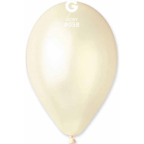 Image sur 11" METALLIC IVORY LATEX BALLOONS - GEMAR