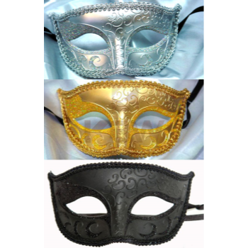 Picture of CARNIVAL MASK - BLACK, GOLD, SILVER