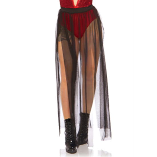 Image sur SHEER SKIRT - BLACK