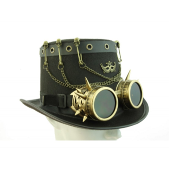 Image sur STEAMPUNK TOP HAT W/ GOGGLES