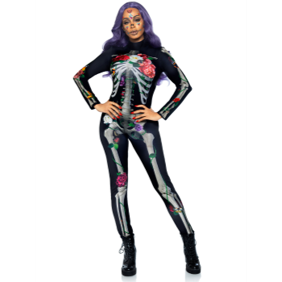 Picture of FLORAL SKELETON CATSUIT - MEDIUM