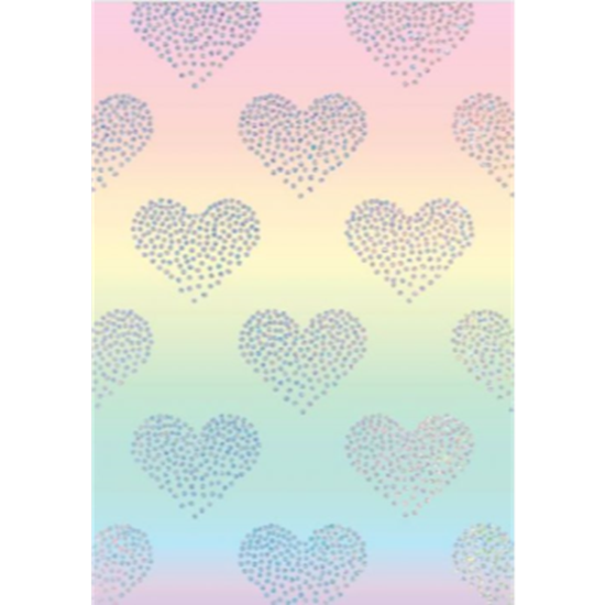 Image sur HEARTS OMBRE HOLOGRAPHIC JUMBO GIFT WRAP 50'