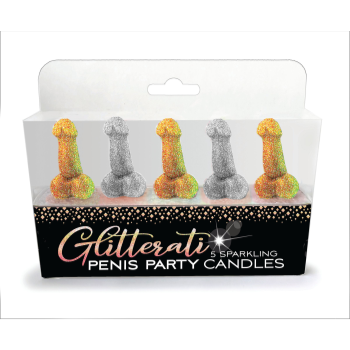 Image de SUPER FUN NAUGHTY GLITTERATI PENIS CANDLES