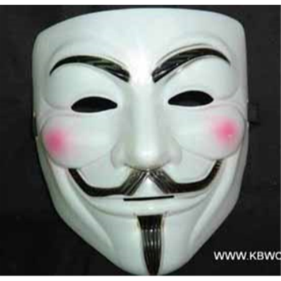 Image sur VENDETTA/ANONYMOUS WHITE FACE MASK WITH PINK CHEEKS