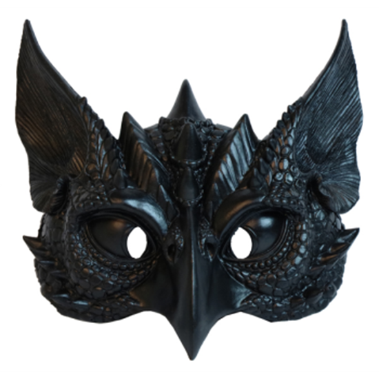 Picture of MASK - DRAGON/BIRD MASK - BLACK/GREEN